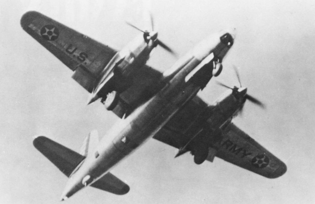 Martin B-26 Marauder banking in flight