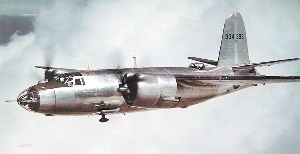 Martin B-26 Marauder color image in flight