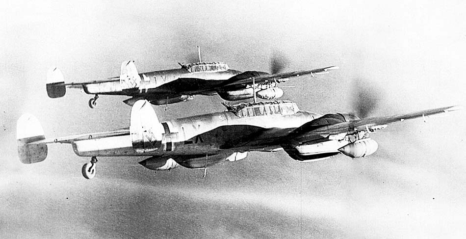 Messerschmitt Bf 110 formation in flight