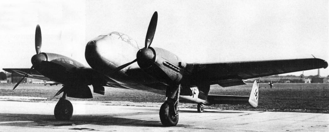 Messerschmitt Me 210 parked front quarter view