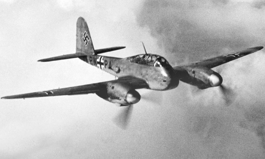 Messerschmitt Me 210 twin-engine aircraft in flight