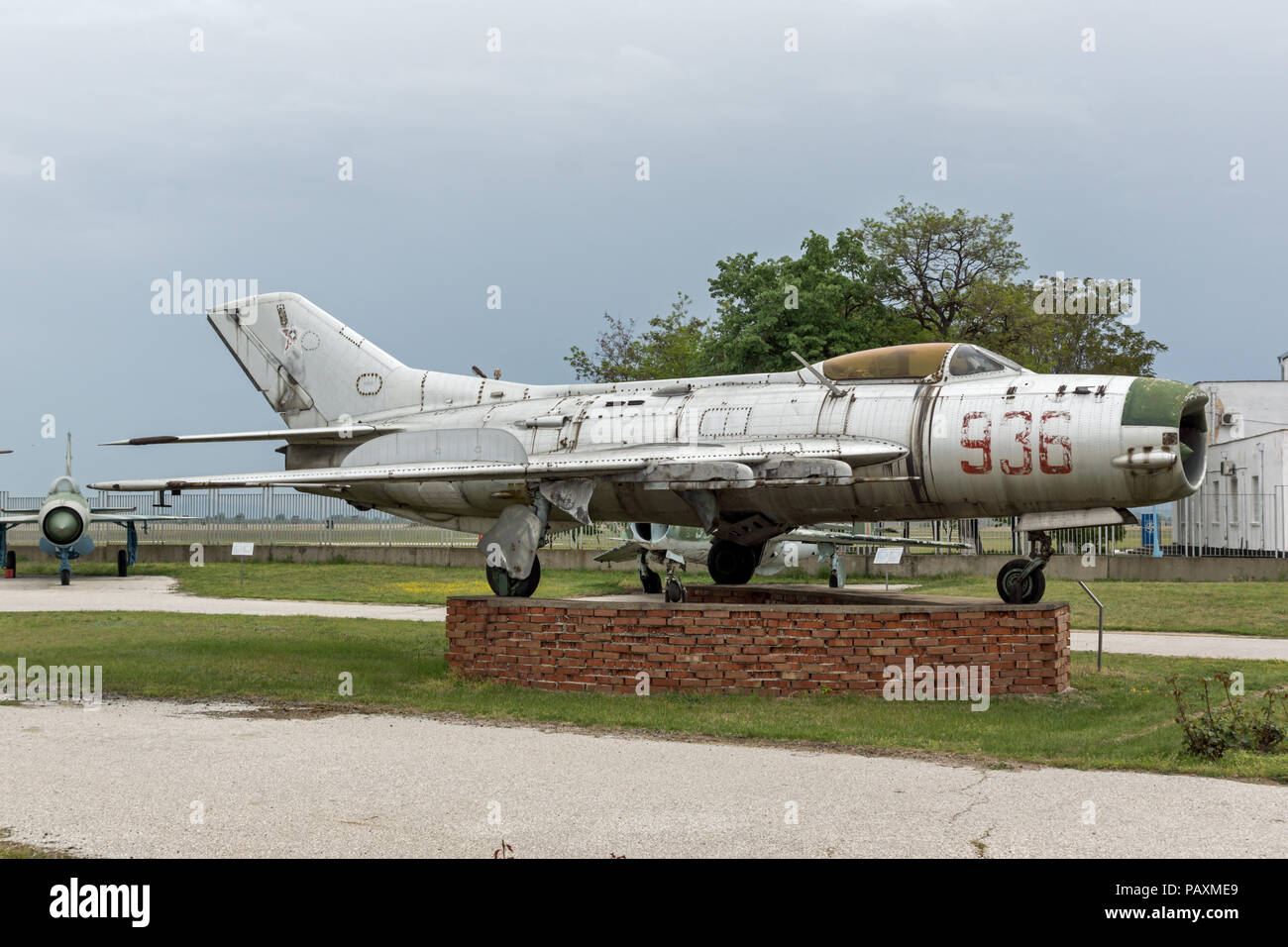 Mikoyan-Gurevich MiG-19 - KRUMOVO, PLOVDIV, BULGARIA - 29 APRIL 2017: Fighter Mikoyan-Gurevich