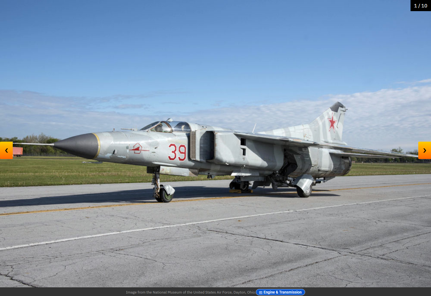 Mikoyan-Gurevich MiG-23 - Image from the National Museum of the United States Air Force, Dayton, Ohio