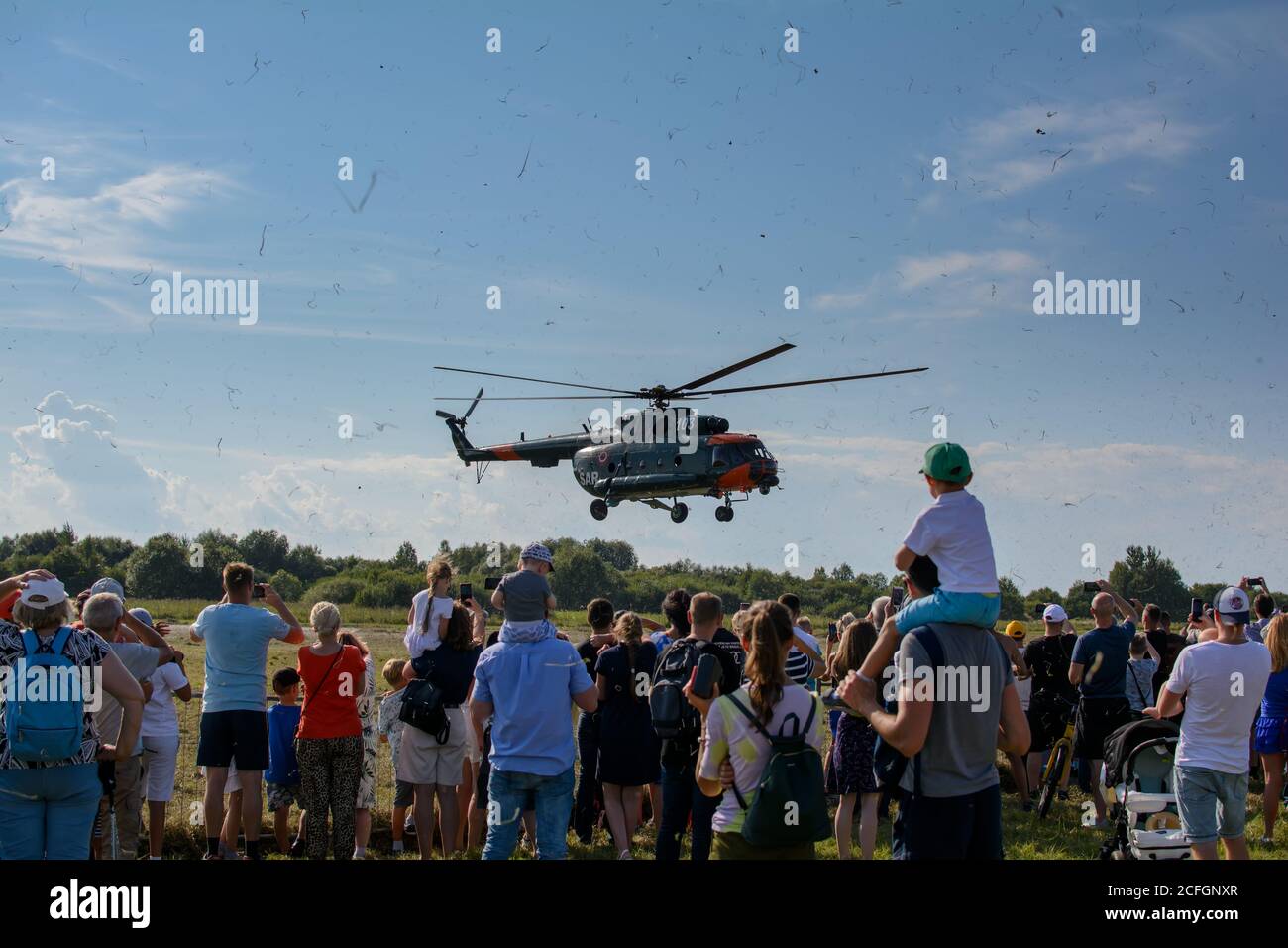 Mil Mi-17 - People are watching Mil Mi-17 helicopter taking off at Spilves Aviation