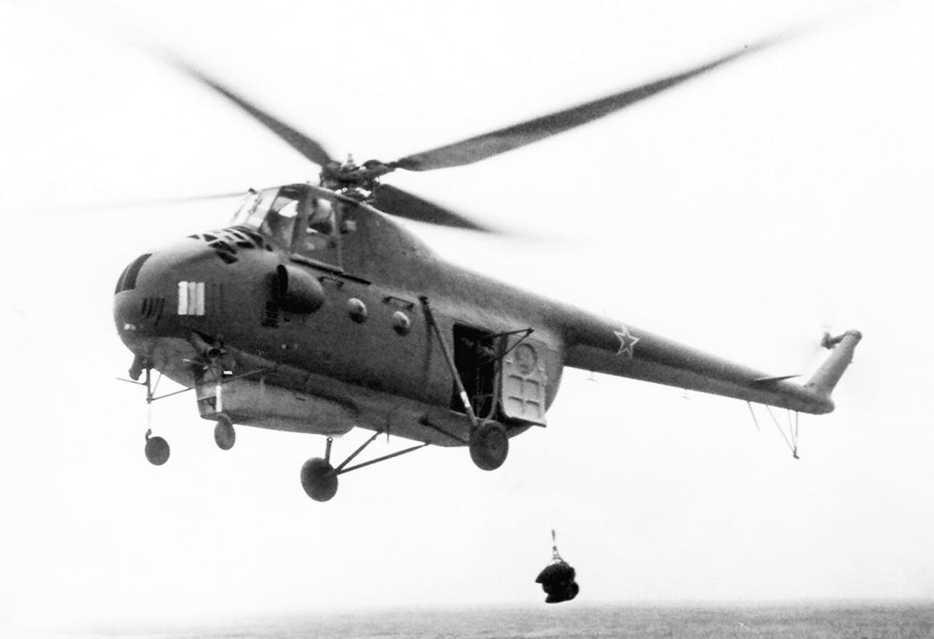 Mil Mi-4 Soviet transport helicopter on the ground