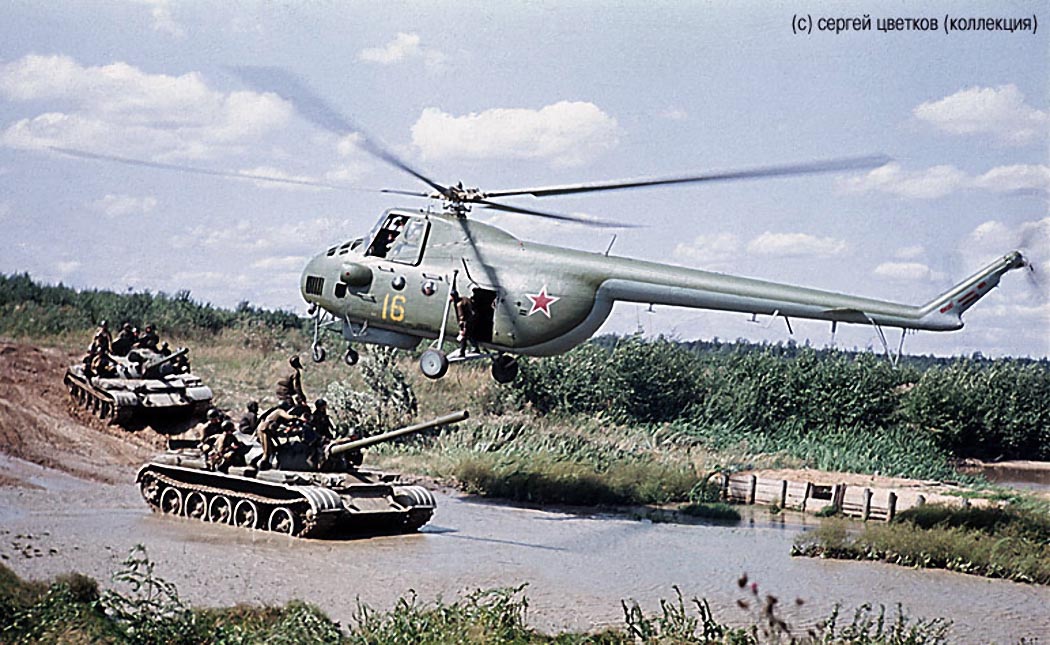 Mil Mi-4 Soviet transport helicopter with rotor detail