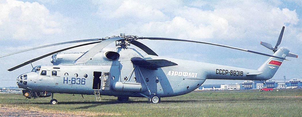 Mil Mi-6 heavy transport helicopter three-quarter view