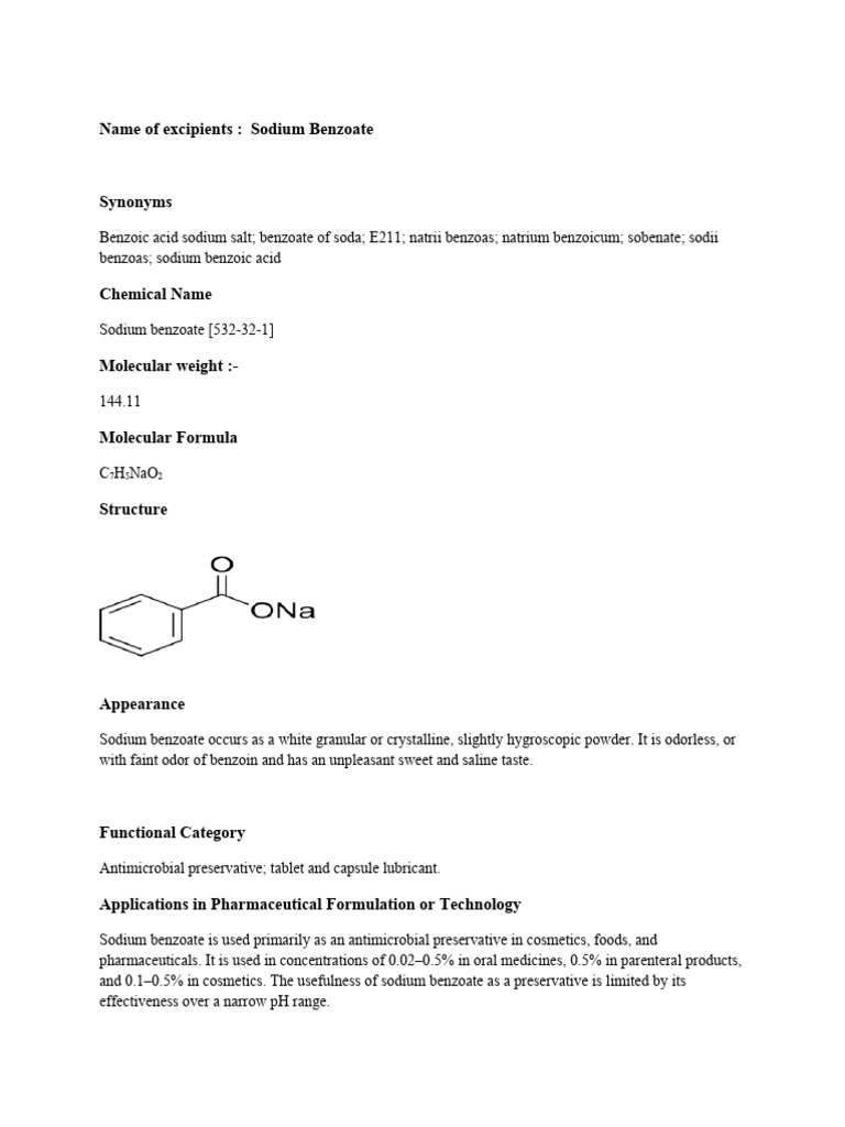 Sodium Benzoate