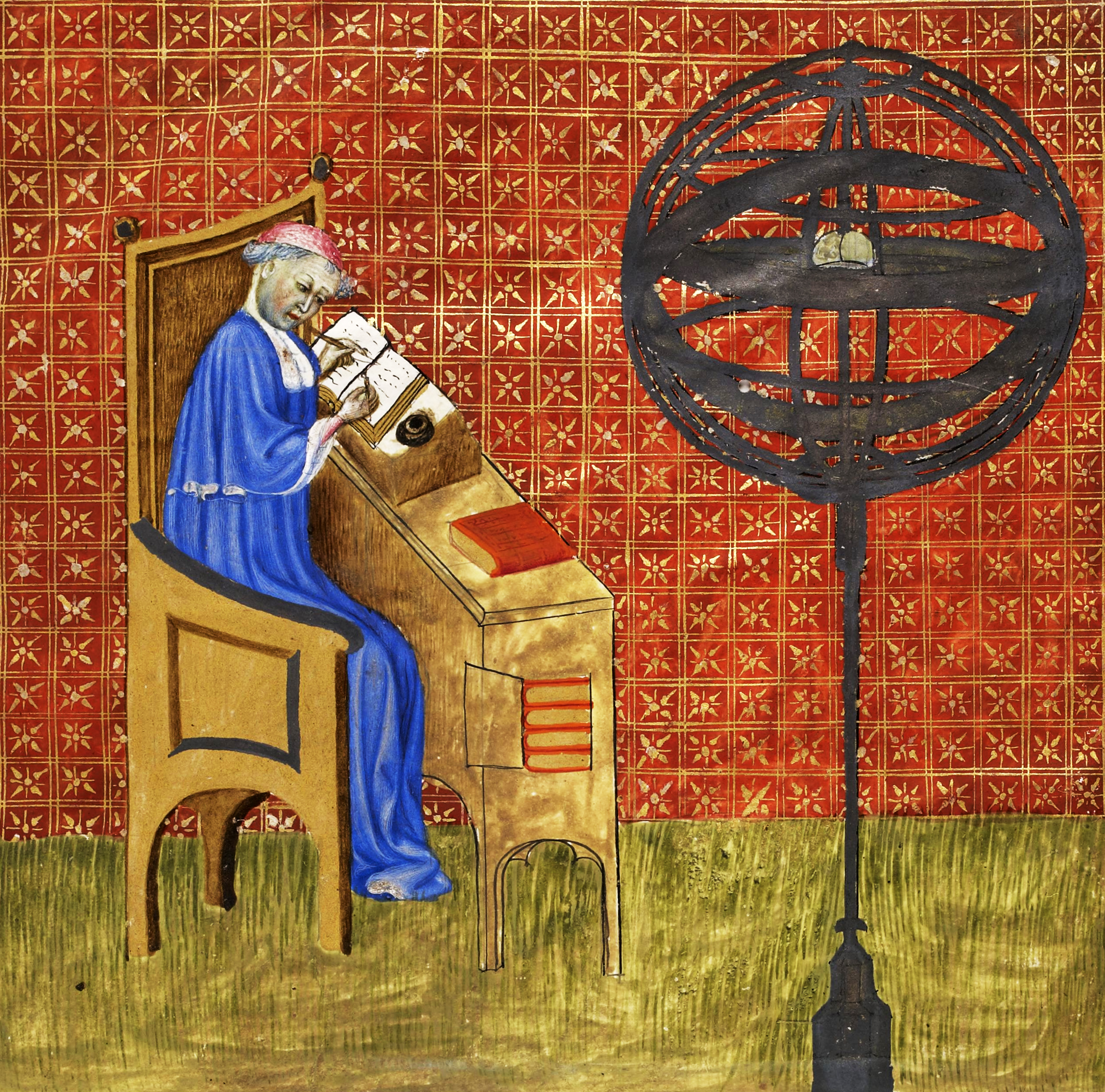 Nicole Oresme with an armillary sphere
