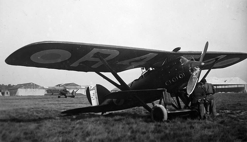 Nieuport-Delage NiD.62 C.1 in a black-and-white airfield photograph, showing the interwar French fighter aircraft with parasol wing layout.