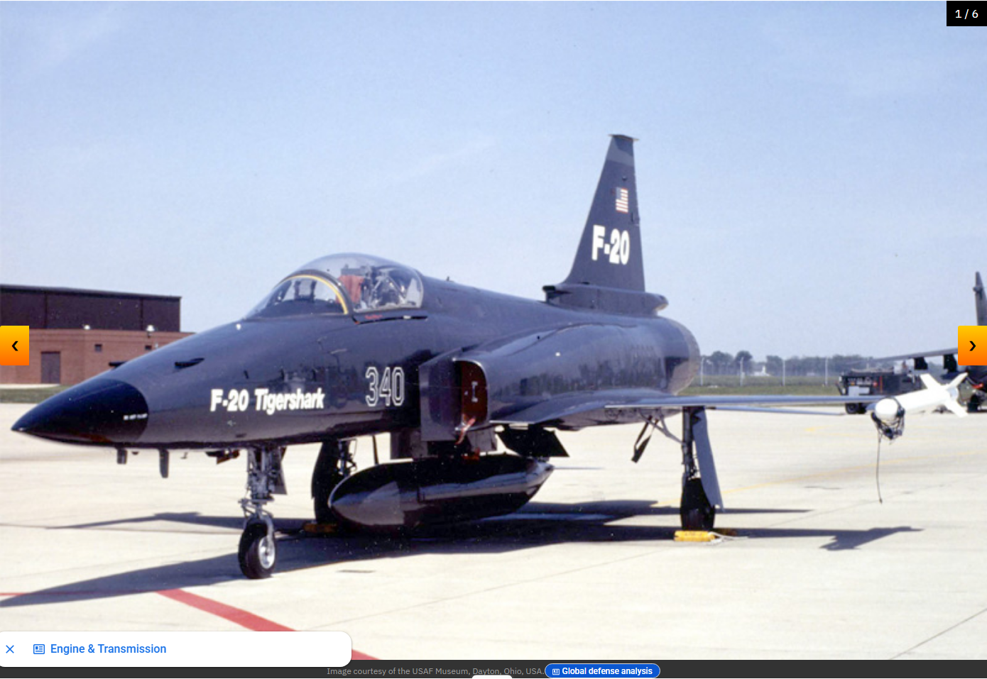 Northrop F-20 Tigershark - Image courtesy of the USAF Museum, Dayton, Ohio, USA