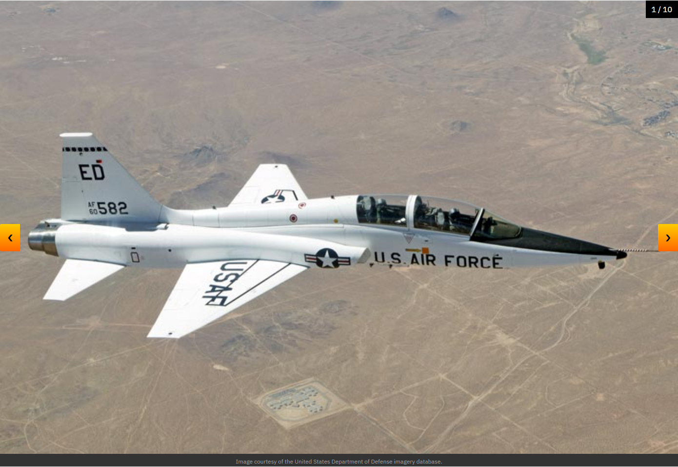 Northrop T-38 Talon - Image courtesy of the United States Department of Defense imagery database