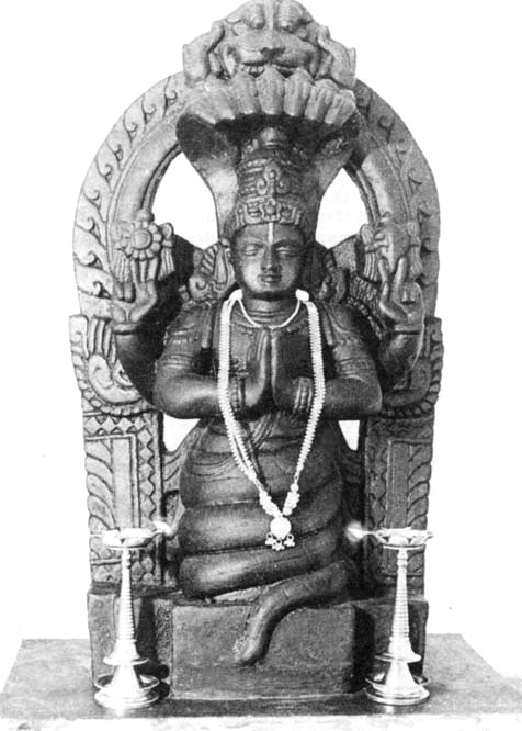 Garlanded statue of Patanjali