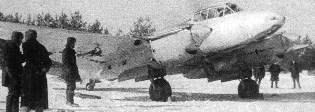 Petlyakov Pe-3 parked twin-engine aircraft