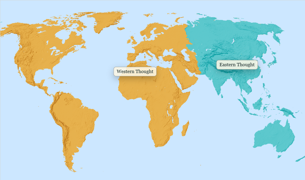 Regions of Thought East and West map