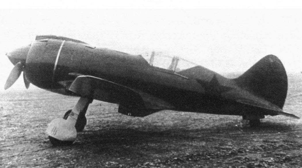Polikarpov I-185 parked side view on airfield