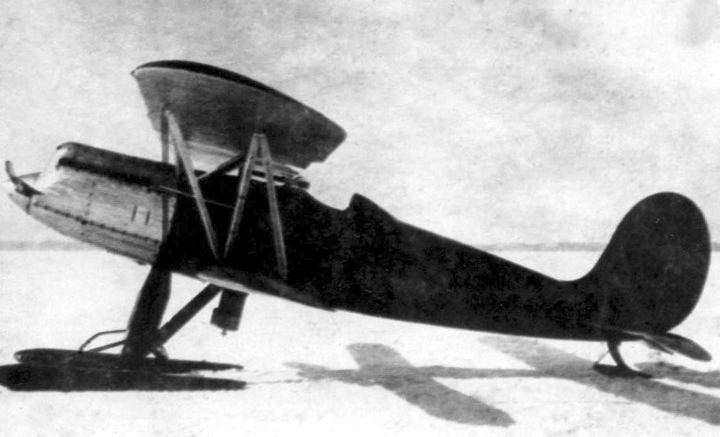 Polikarpov I-3 side silhouette on airfield