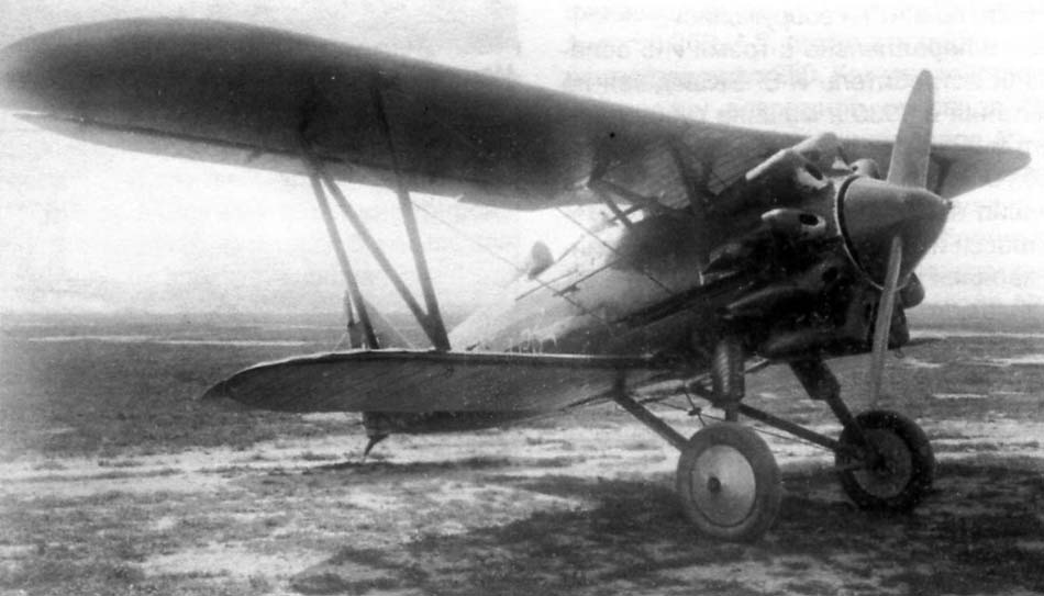 Polikarpov I-5 biplane fighter front quarter view