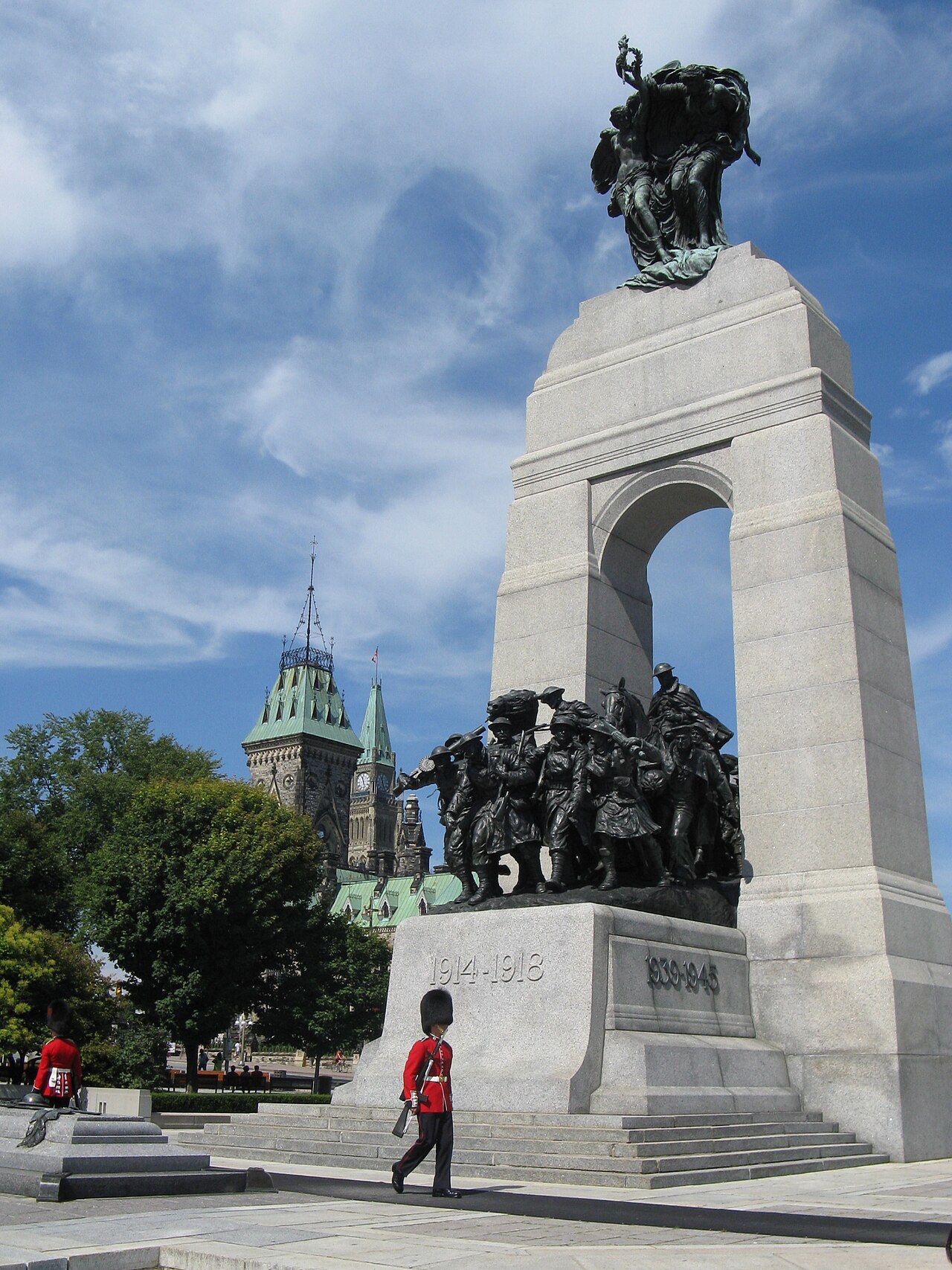 National War Memorial in Ottawa, shown as a civic and national symbol of Canada.