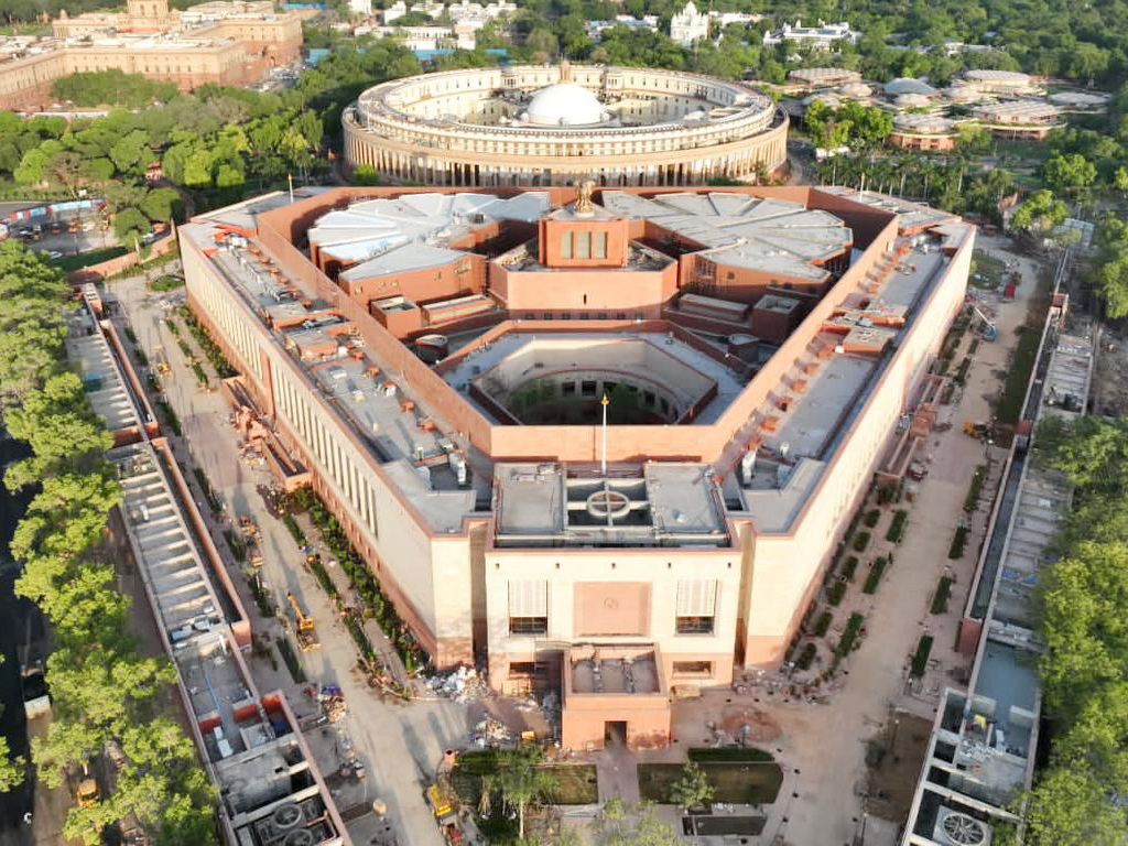 Parliament building in New Delhi, used as the primary national government image for India.