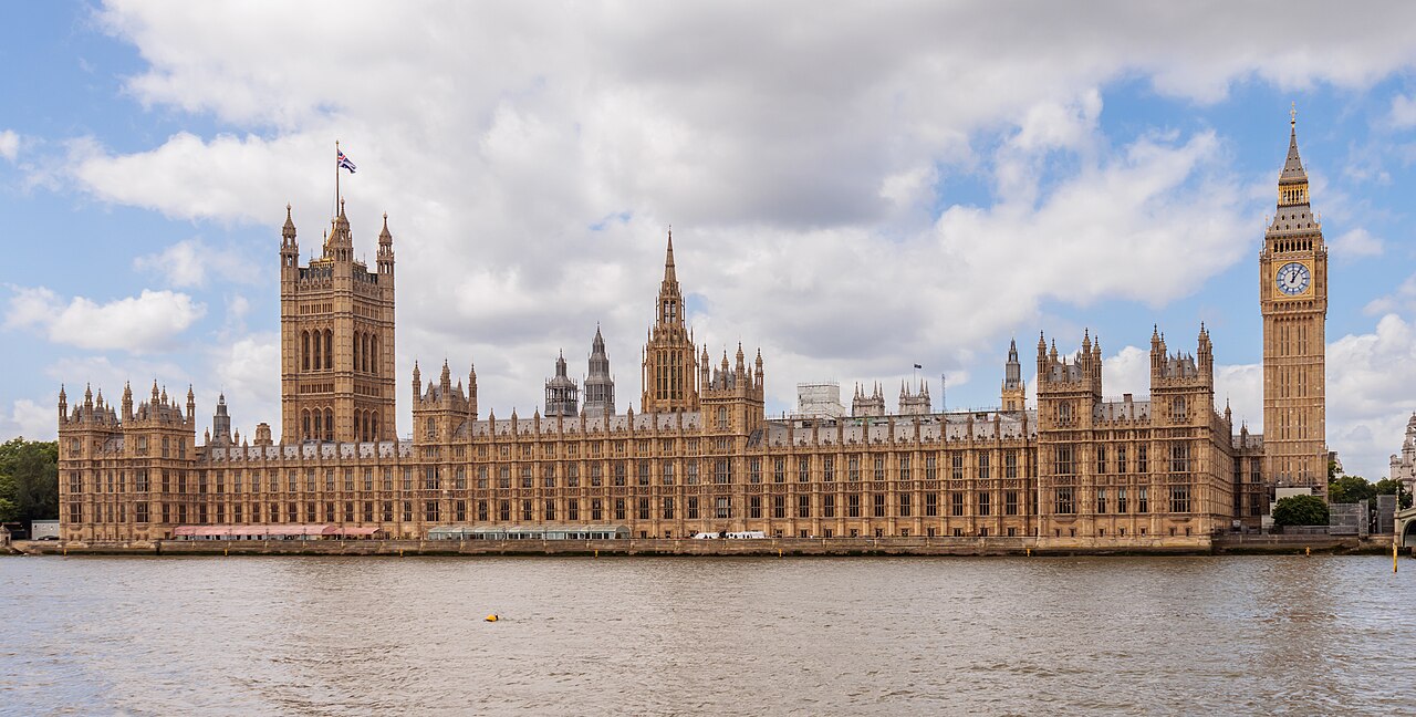 Palace of Westminster in London, used as the primary national parliamentary image for the United Kingdom.