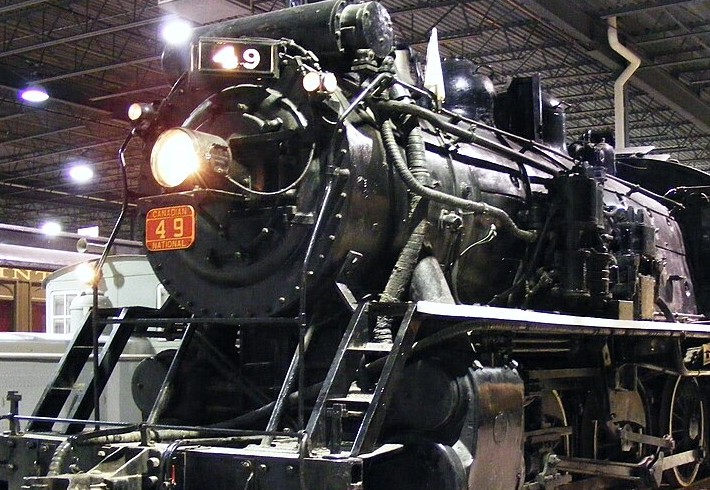 Canadian National No. 49 locomotive at the Canadian Railway Museum (Ex detail for the American Locomotive Company manufacturer gallery.