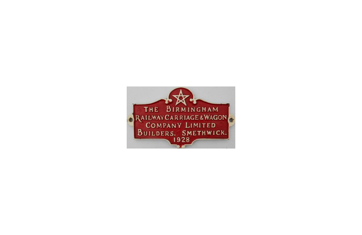 Birmingham Railway Carriage & Wagon manufacturer logo.