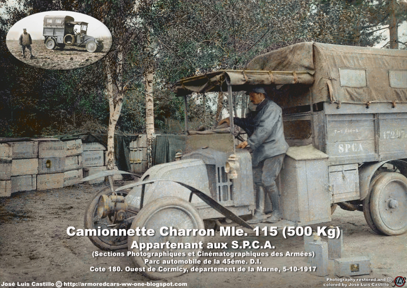 Armored Cars in the WWI: French S.P.C.A. - Charron Van M. 115 (500 Kg.