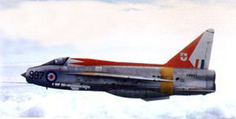 English Electric / BAC Lightning Single-Seat Supersonic Interceptor.