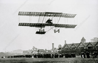 Farman aircraft used for the 1st ever night flight - Stock Image - V320.