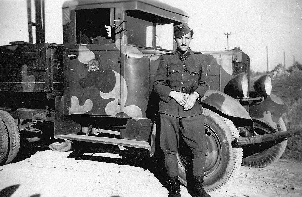 Commercial vehicle, General Military Vehicle Emblem, camouflage pattern, Polski Fiat-brand, Polish brand Fortepan 101765.