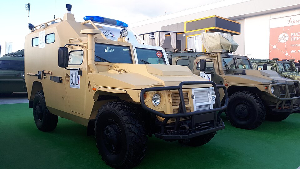 Armored (medical) van based on GAZ "Tigr" (front view.