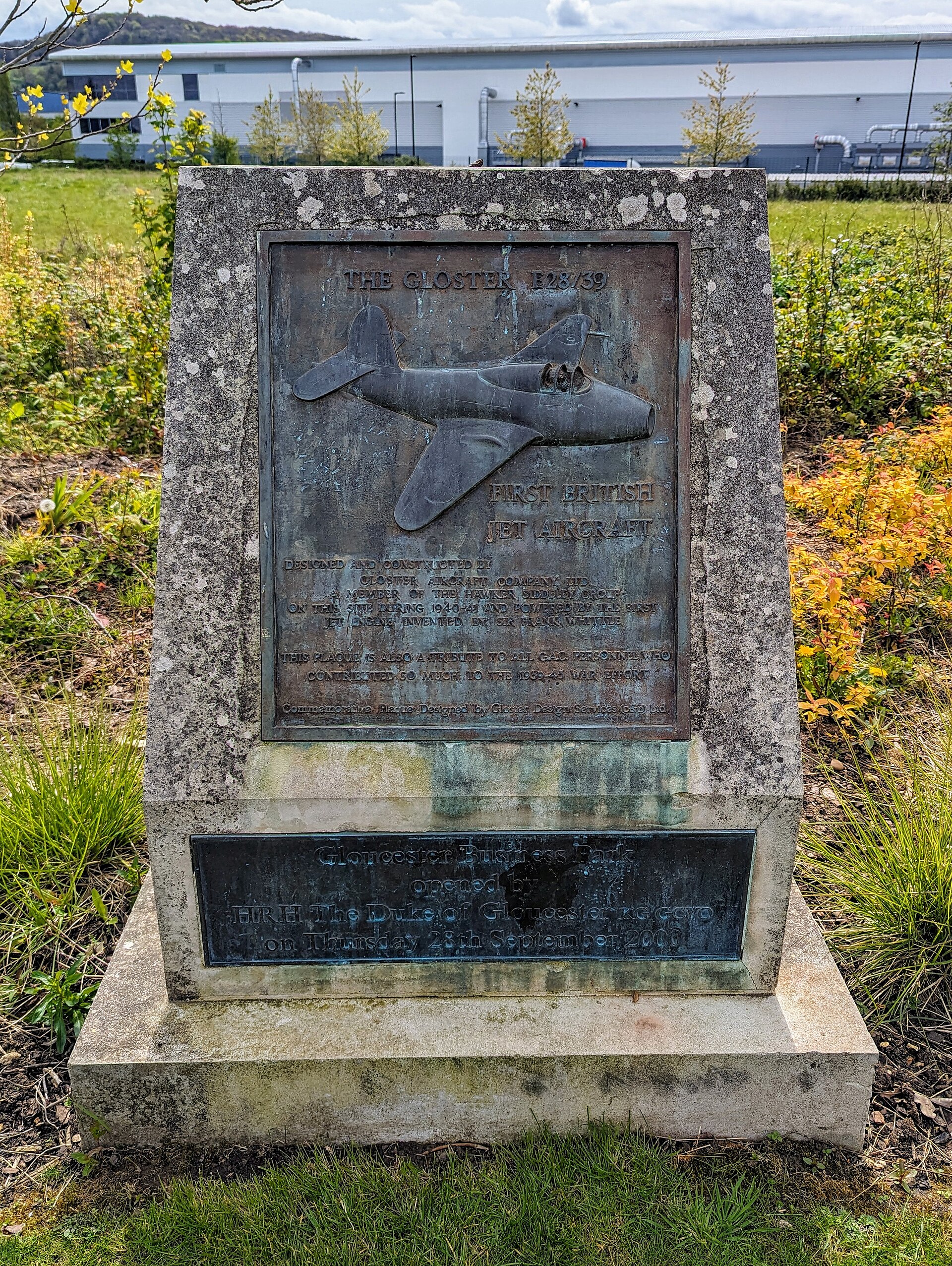 Plaque of the Gloster P28-39 aircraft.jpg - Wikimedia Commons.