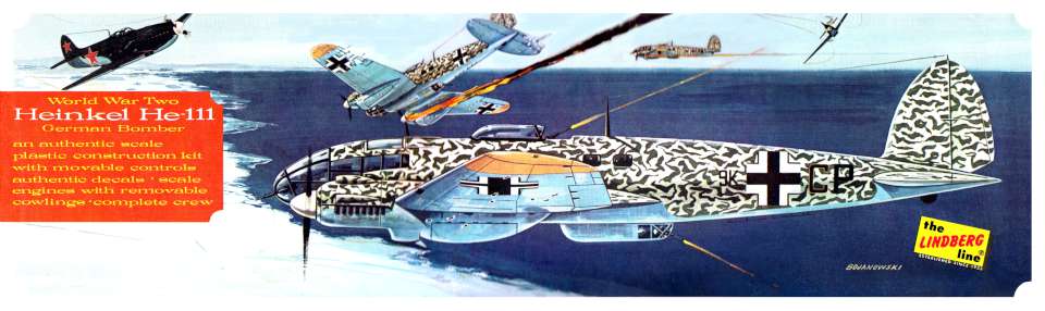 Lindberg Heinkel He-111 German Bomber.