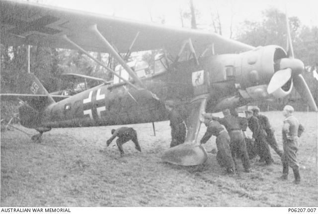 A German Henschel HS126 reconnaissance aircraft in service with IV.