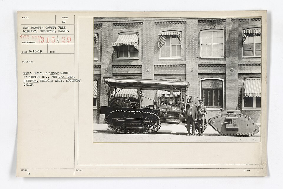 Motor Vehicles - Tractors - In Use - Service of Interior - Benj. Holt, of Holt, of Holt Manufacturing Co., and Maj. Gen. Swinton, British Ar.
