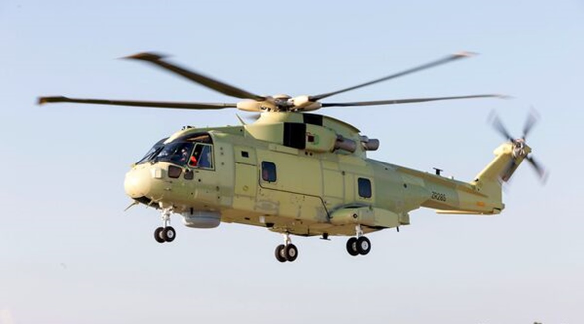 First AW101 helicopter for Polish Navy makes maiden flight.
