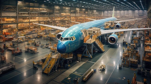 Premium Photo | Technology airplane aircraft manufacturing.