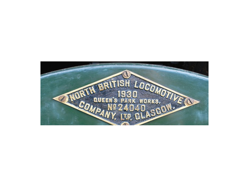 North British Locomotive works plate.