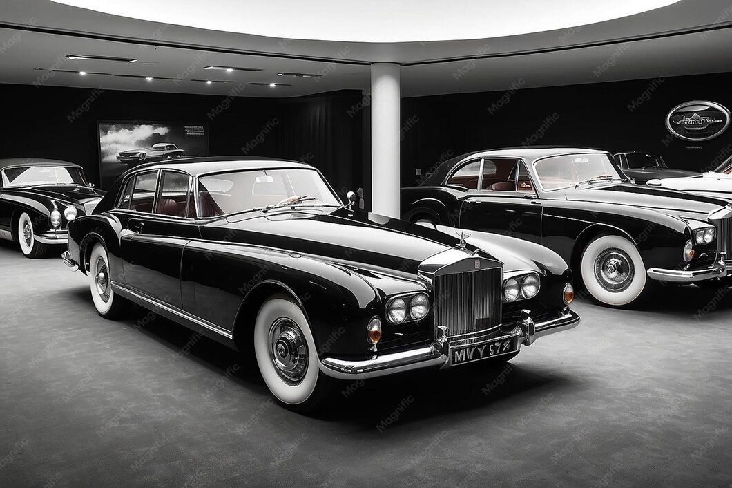 Black and white RollsRoyce Motor Cars Limited global manufacturer of.