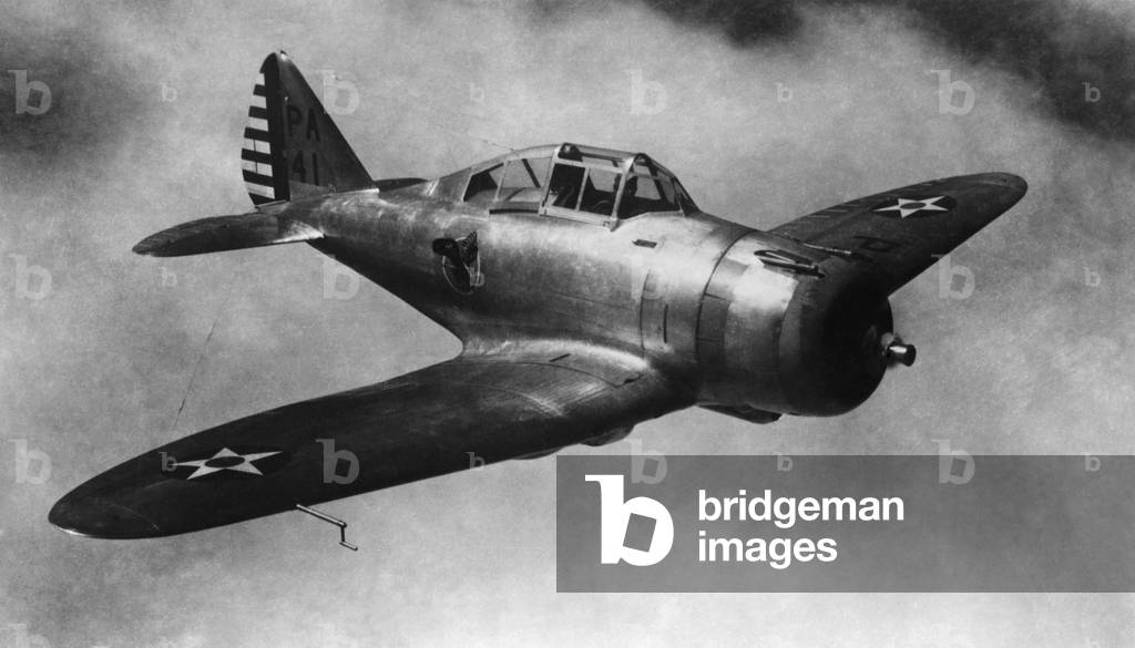 Image of The american fighter aircraft Seversky P-35 during ww2.