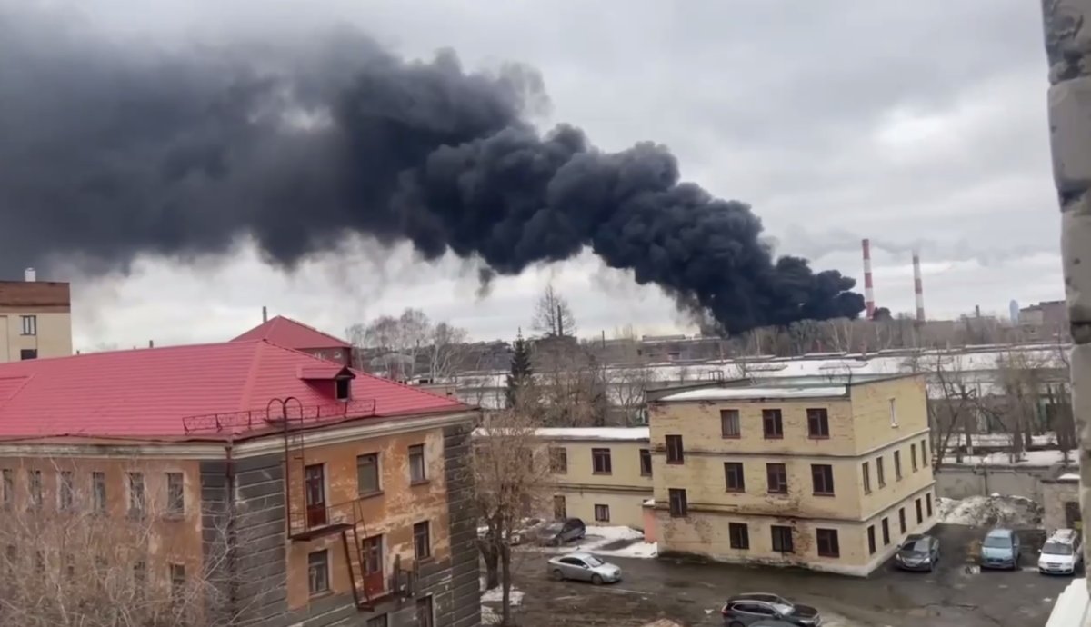 'Explosion' Sparks Huge Fire at Russian Defense Facility in Siberia.
