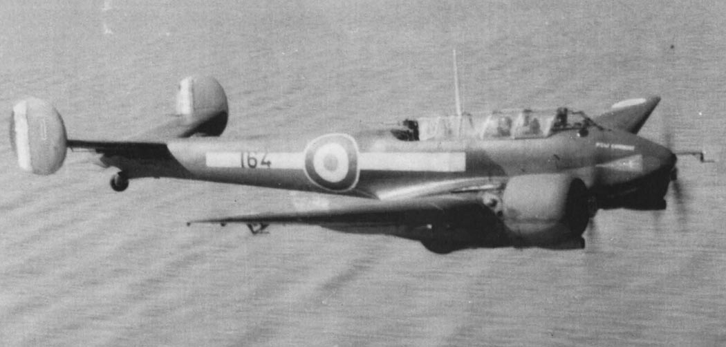 Potez 631 twin-engine fighter side flight view
