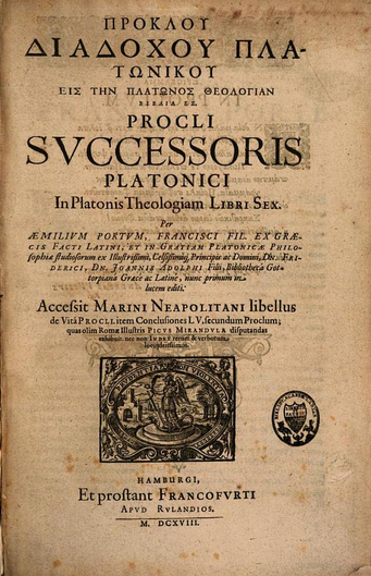 Proclus Diadochus in a 1618 reception image