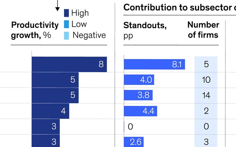 Productivity standouts and stragglers