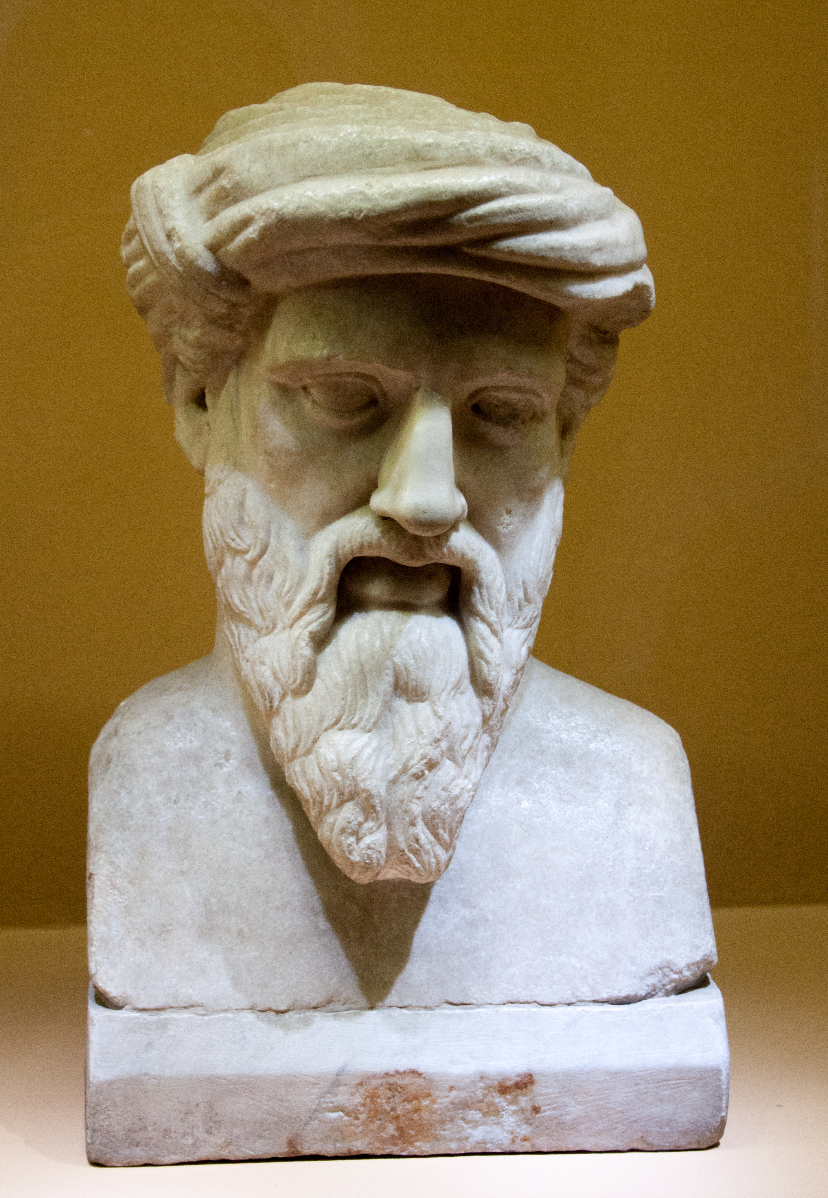 Pythagoras bust in the Roman Forum