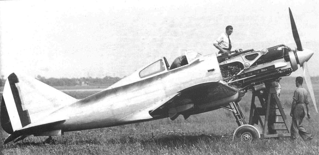 Reggiane Re.2001 Falco II parked at an airfield