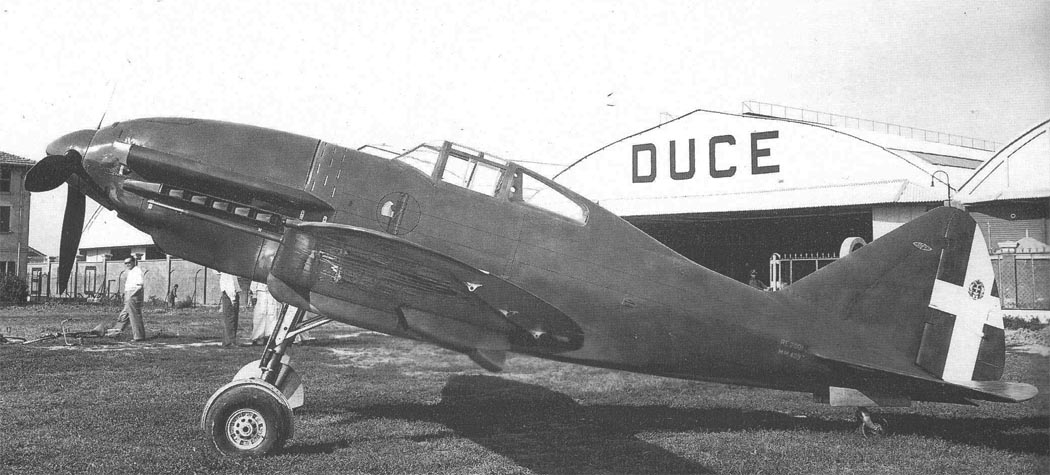 Reggiane Re.2001 Falco II side view in Italian markings