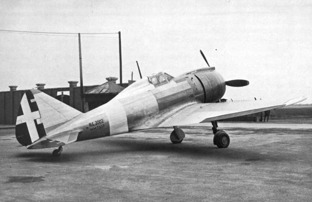 Reggiane Re.2002 Ariete parked at an airfield