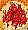 Seraphim among the nine orders of angels